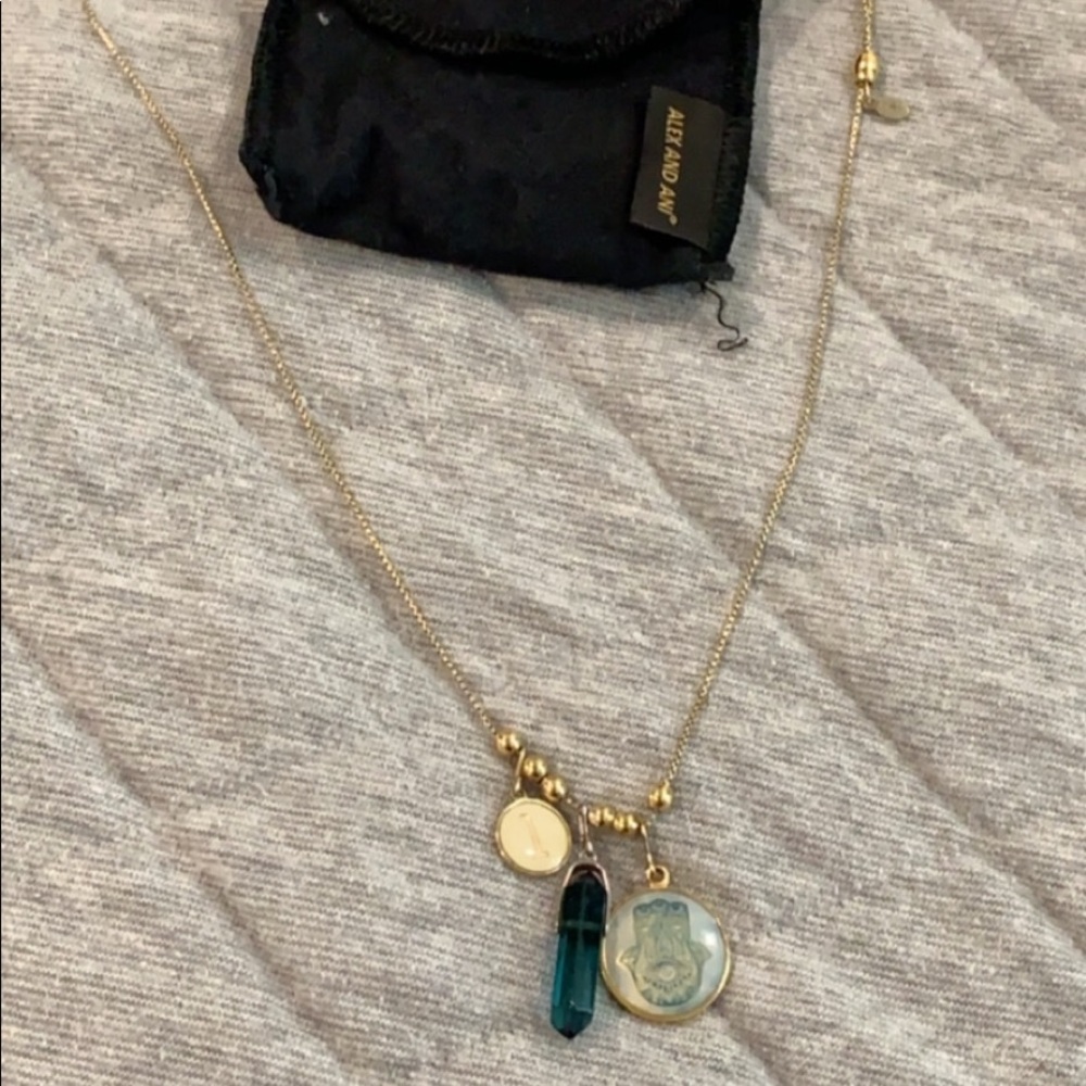 Alex & Ani expandable gold necklace; 3 charms/bag